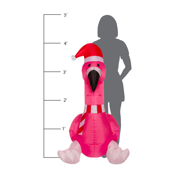 The Holiday Aisle Lighted Christmas Flamingo Inflatable & Reviews Wayfair